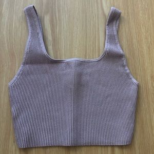 Aritzia Babaton Sculpt Knot Squareneck Cropped Tank in Mauve Size S